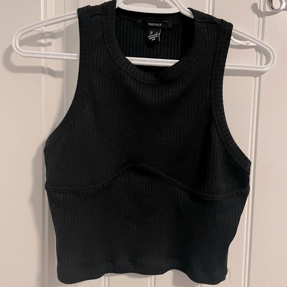 Black cropped top -high neck